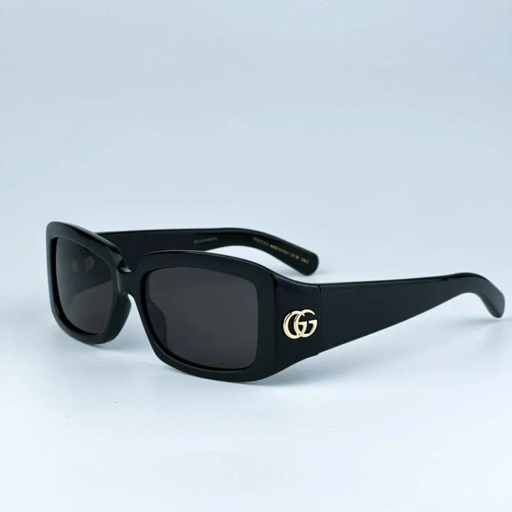 NEW Gucci GG1403S 001 Black Grey Unisex Rectangle Sunglasses GG 1403S - Picture 8 of 15